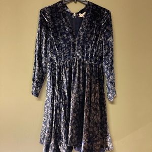 Rebecca Taylor - Blue Velvet Floral Dress